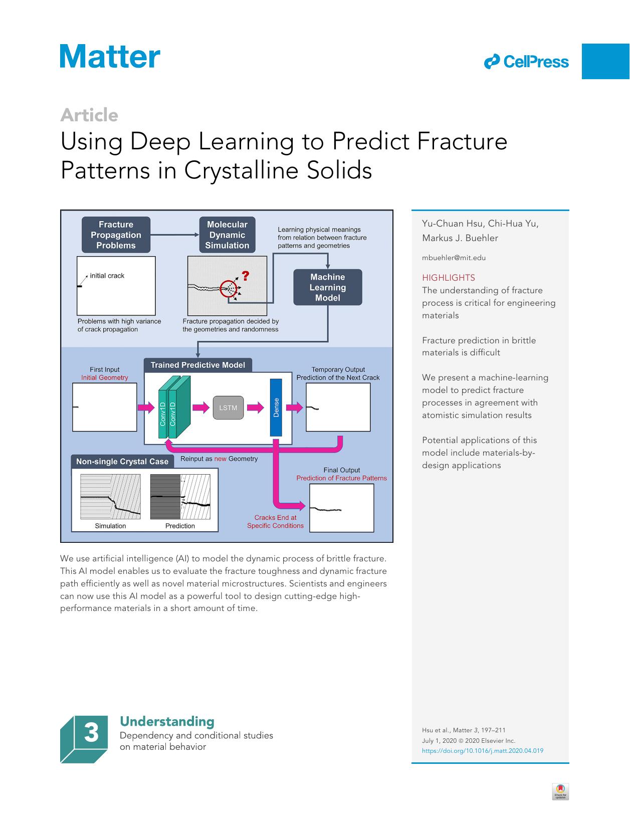 Using Deep Learning to Predict Fracture Patterns in Crystalline Solids by Yu-Chuan Hsu & Chi-Hua Yu & Markus J. Buehler