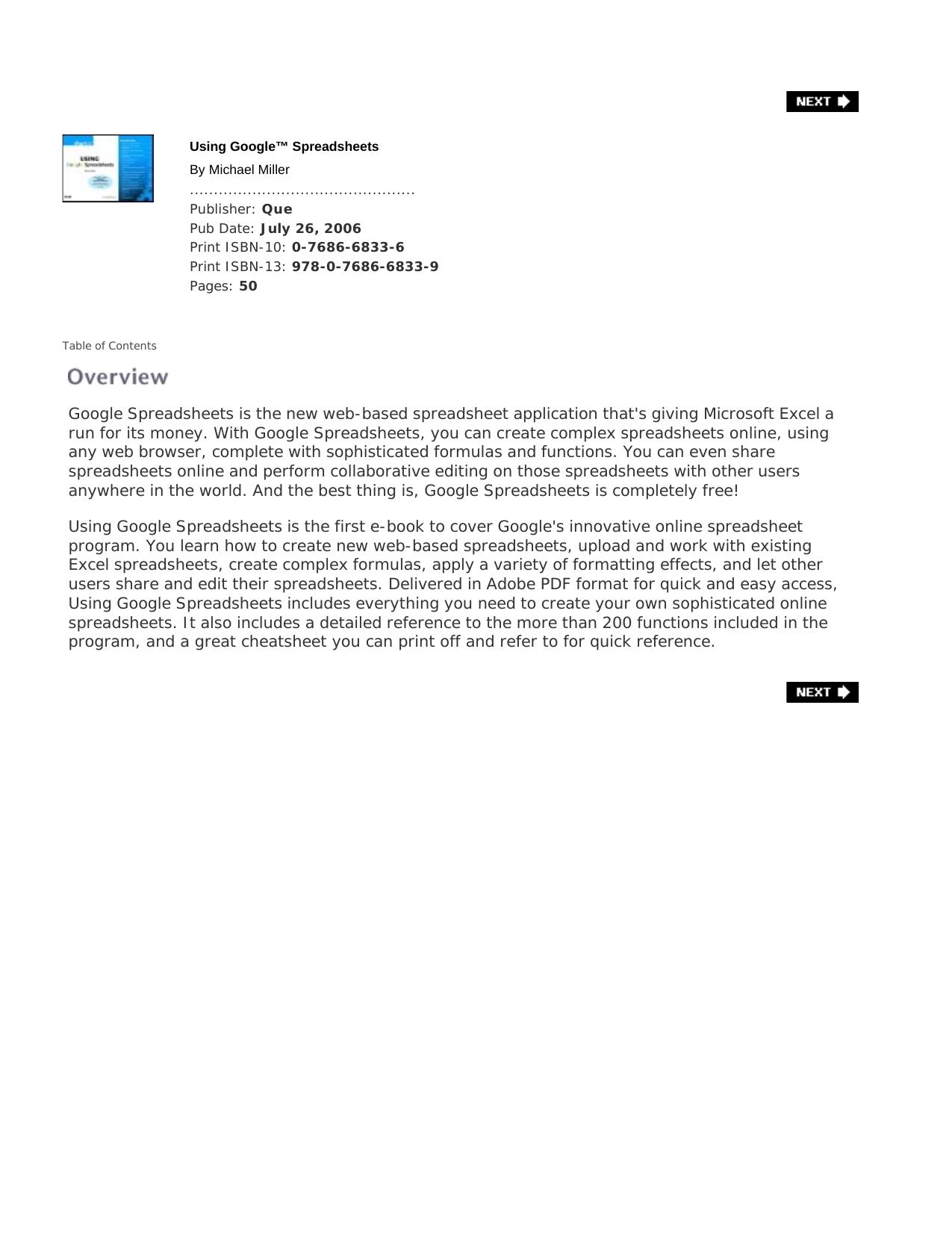 Using Google Spreadsheets by Michael Miller