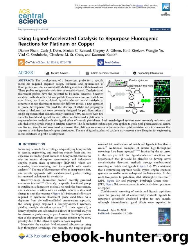 Using Ligand-Accelerated Catalysis to Repurpose Fluorogenic Reactions for Platinum or Copper by unknow