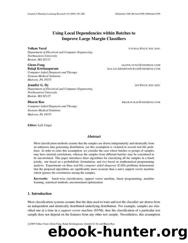 Using Local Dependencies within Batches to Improve Large Margin Classifiers by Unknown