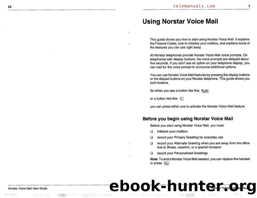 Using Norstar Voice Mail by Unknown
