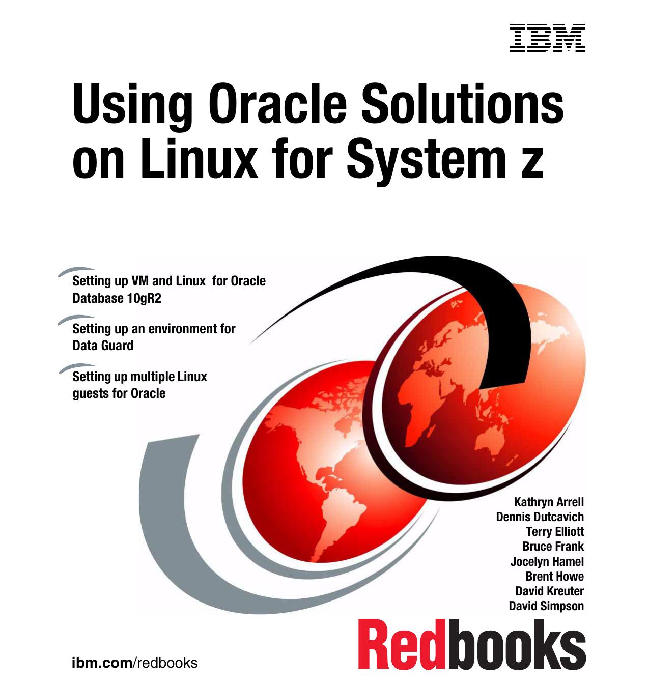 Using Oracle Solutions on Linux for System Z by International Business Machines Corporat
