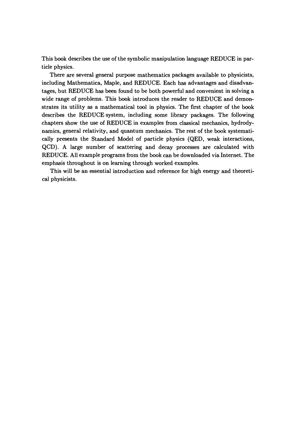 Using REDUCE in High Energy Physics by A. G. Grozin