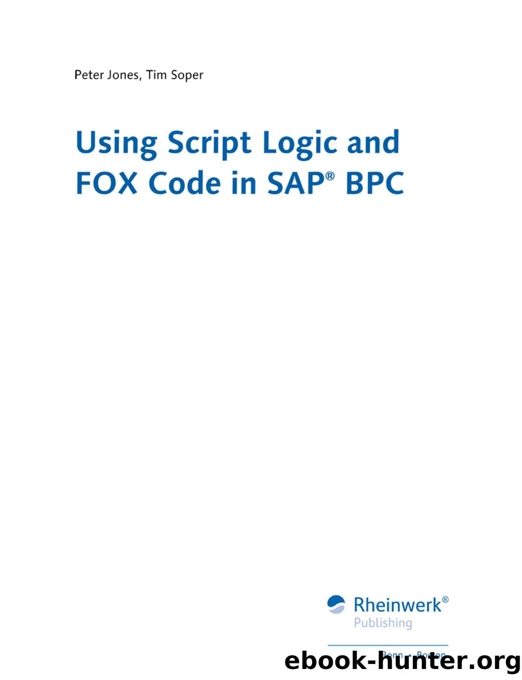 Using Script Logic and FOX Code in SAP BPC by Unknown