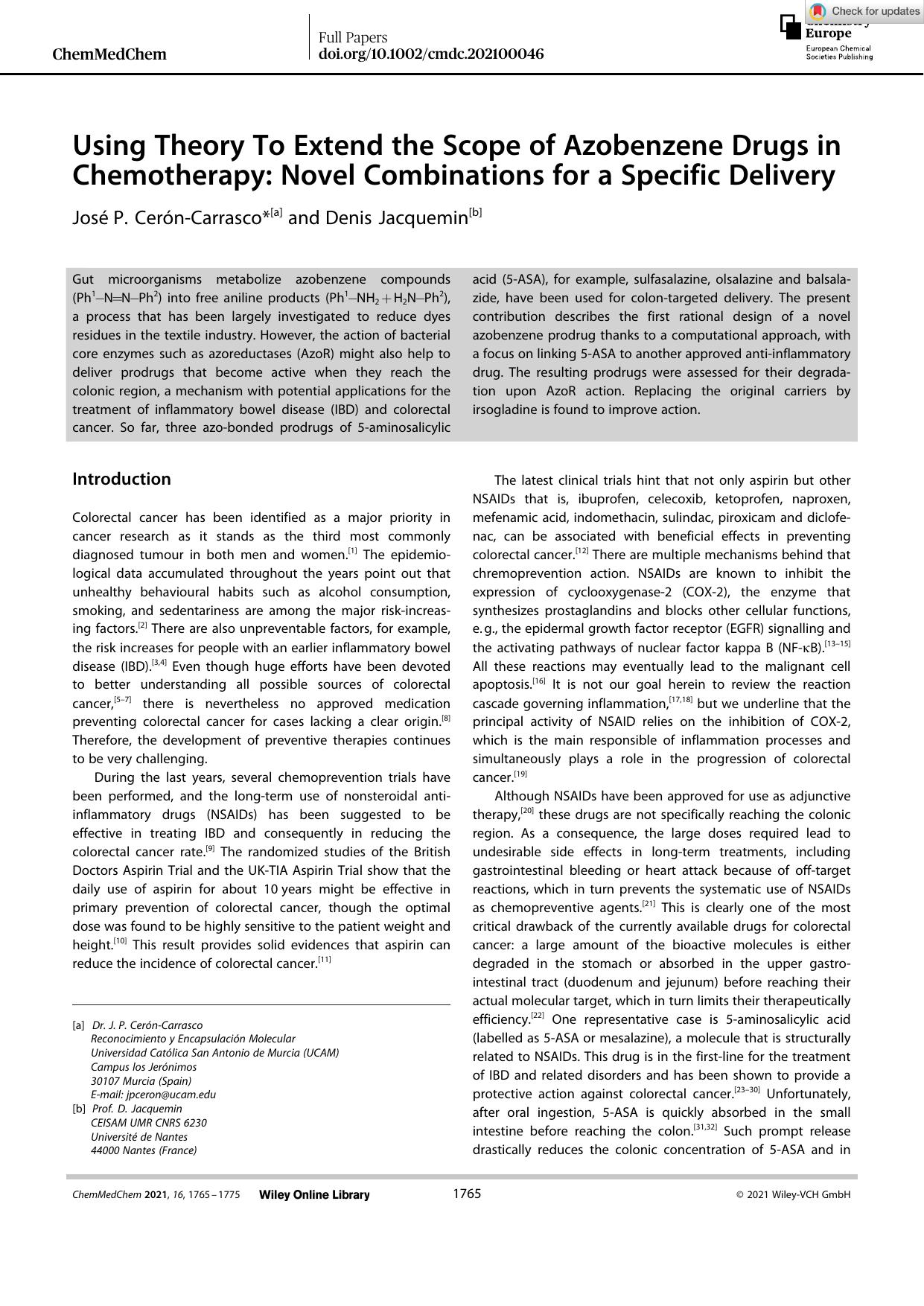 Using Theory To Extend the Scope of Azobenzene Drugs in Chemotherapy: Novel Combinations for a Specific Delivery by Unknown