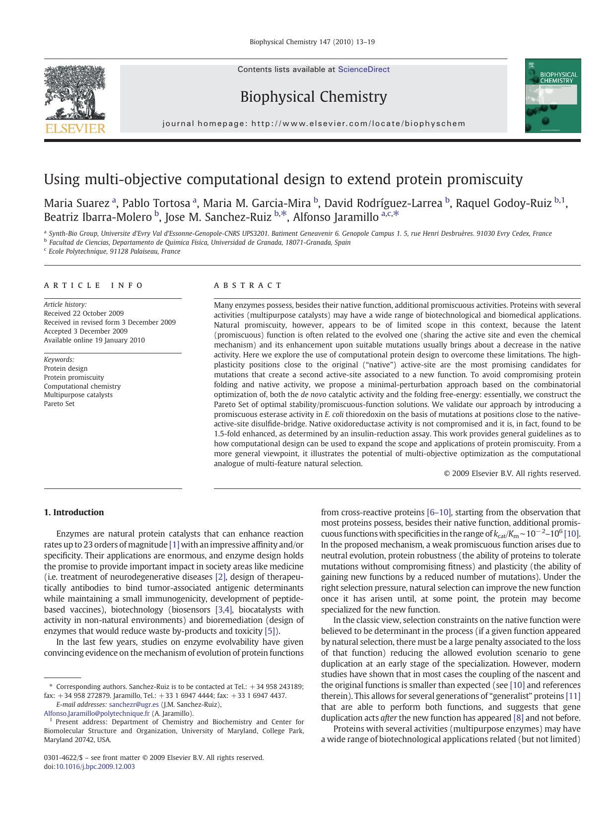 Using multi-objective computational design to extend protein promiscuity by unknow