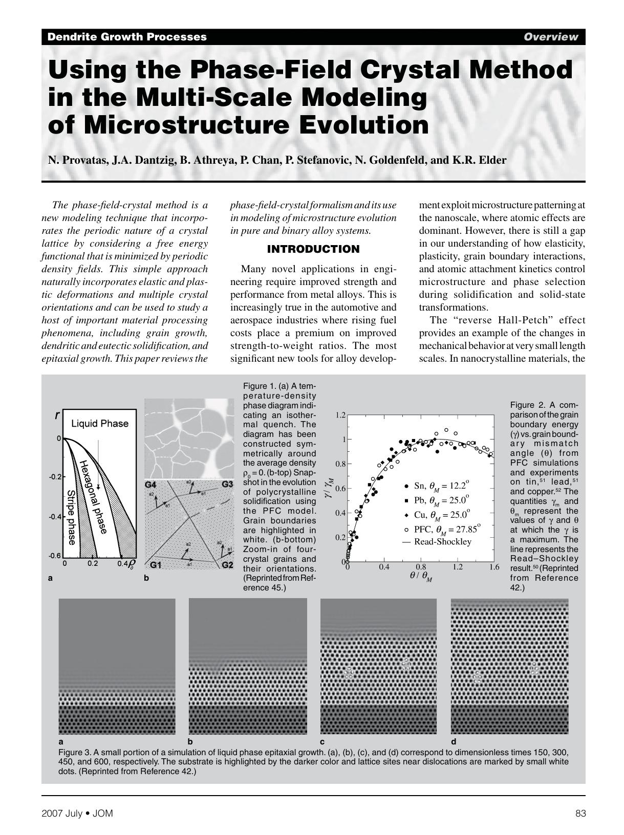 Using the phase-field crystal method in the multi-scale modeling of microstructure evolution by Unknown