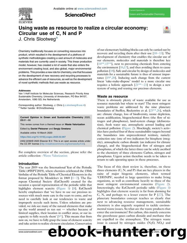 Using waste as resource to realize a circular economy: Circular use of C, N and P by J. Chris Slootweg
