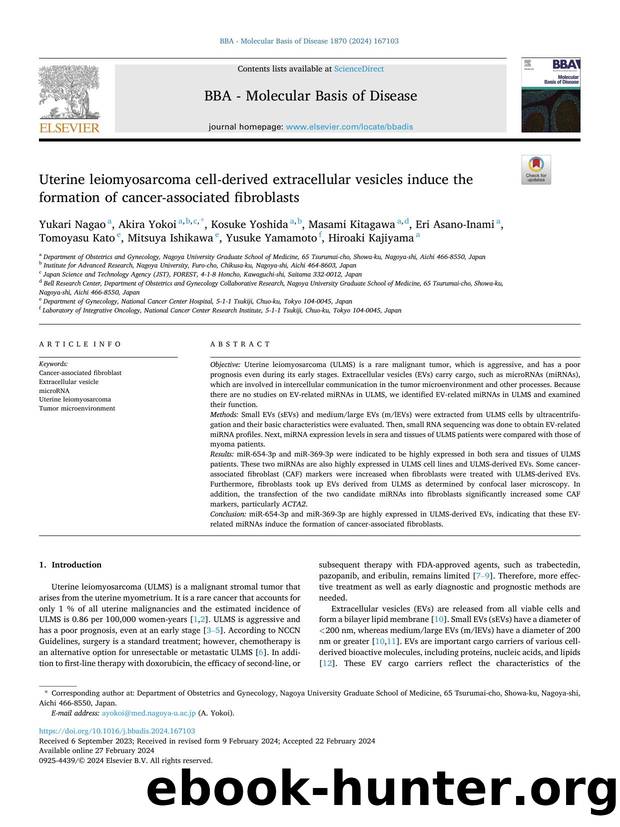 Uterine leiomyosarcoma cell-derived extracellular vesicles induce the formation of cancer-associated fibroblasts by unknow