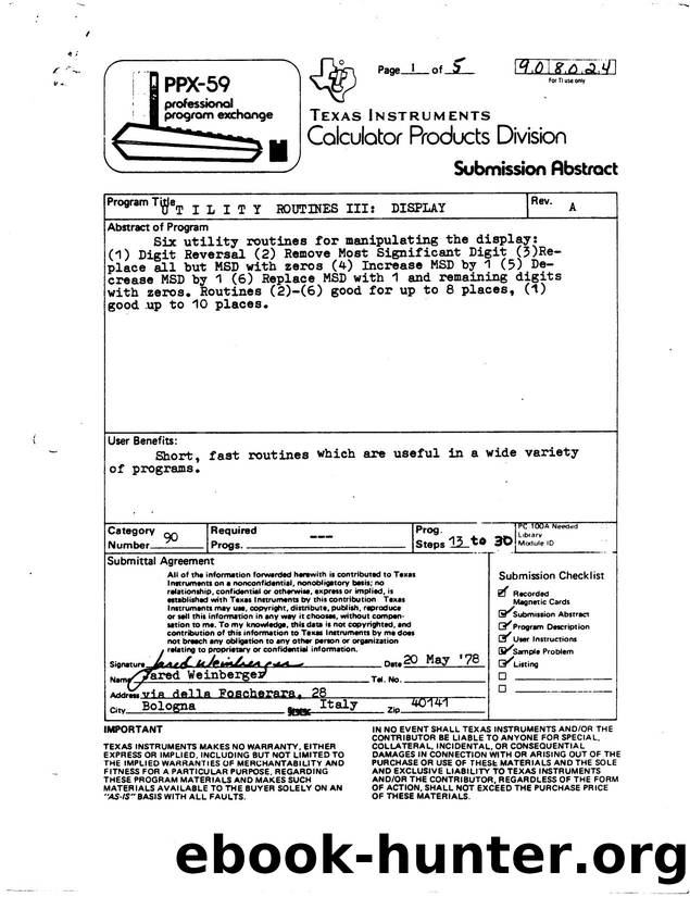Utility Routines III by Display