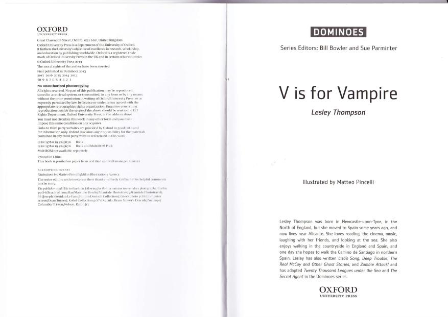 V is for Vampire by Unknown