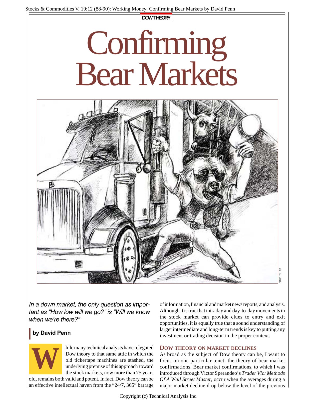 V. 19:12 (88-90): Working Money: Confirming Bear Markets by David Penn by David Penn