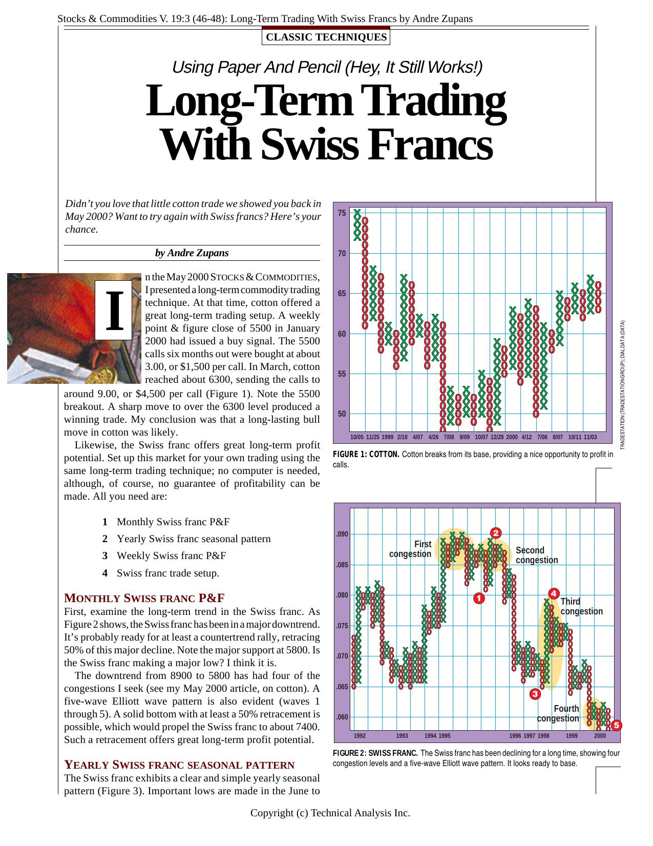 V. 19:3 (46-48): Long-Term Trading With Swiss Francs by Andre Zupans by Andre Zupans
