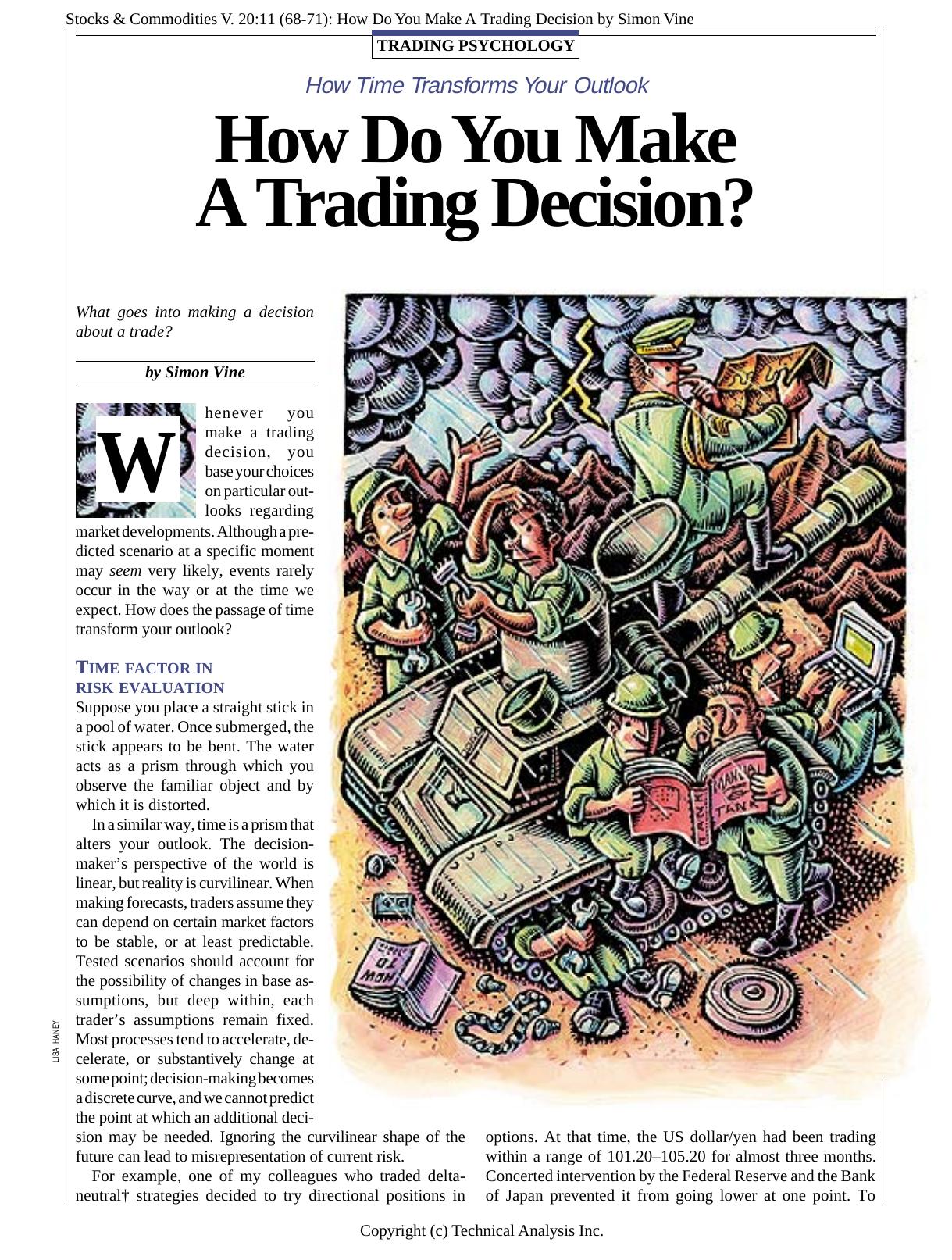 V. 20:11 (68-71): How Do You Make A Trading Decision by Simon Vine by Simon Vine
