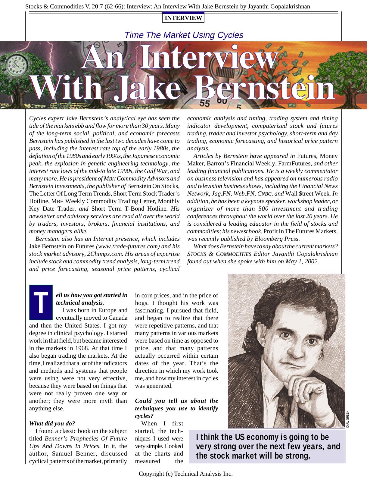 V. 20:7 (62-66): Interview: An Interview With Jake Bernstein by Jayanthi Gopalakrishnan by Jayanthi Gopalakrishnan