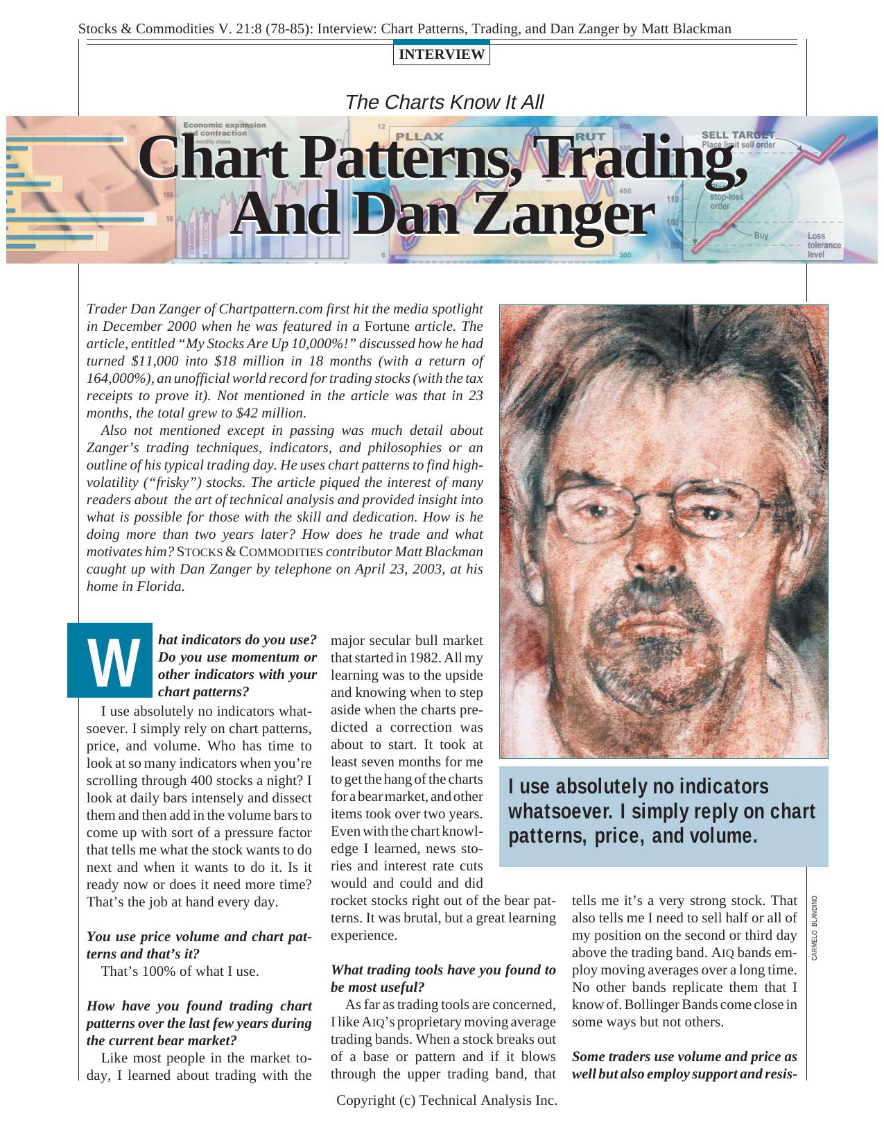 V. 21:8 (78-85): Interview: Chart Patterns, Trading, and Dan Zanger by Matt Blackman by Matt Blackman