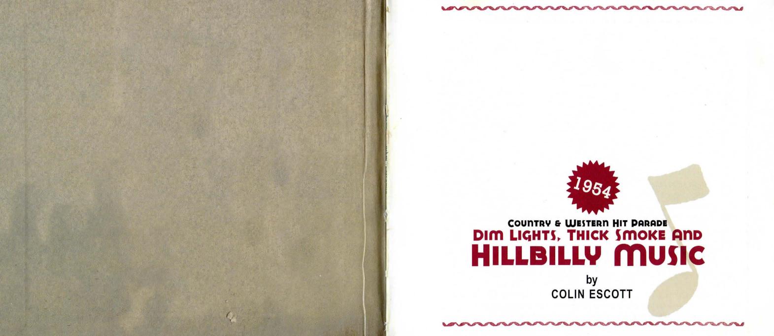 VA by Dim Lights Thick Smoke & Hillbilly Music 1954 booklet