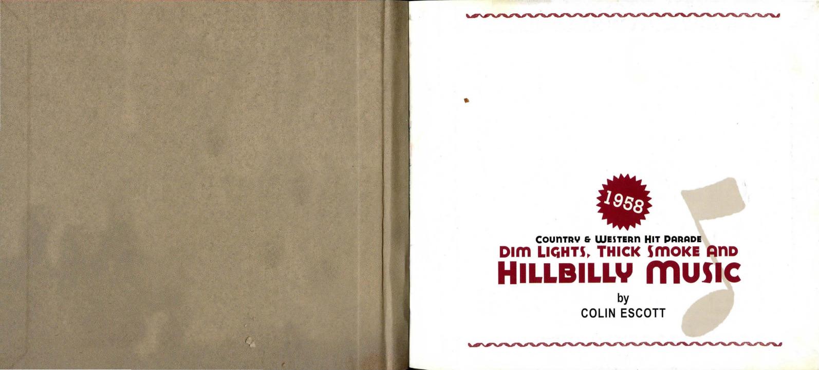 VA by Dim Lights Thick Smoke & Hillbilly Music 1958 booklet