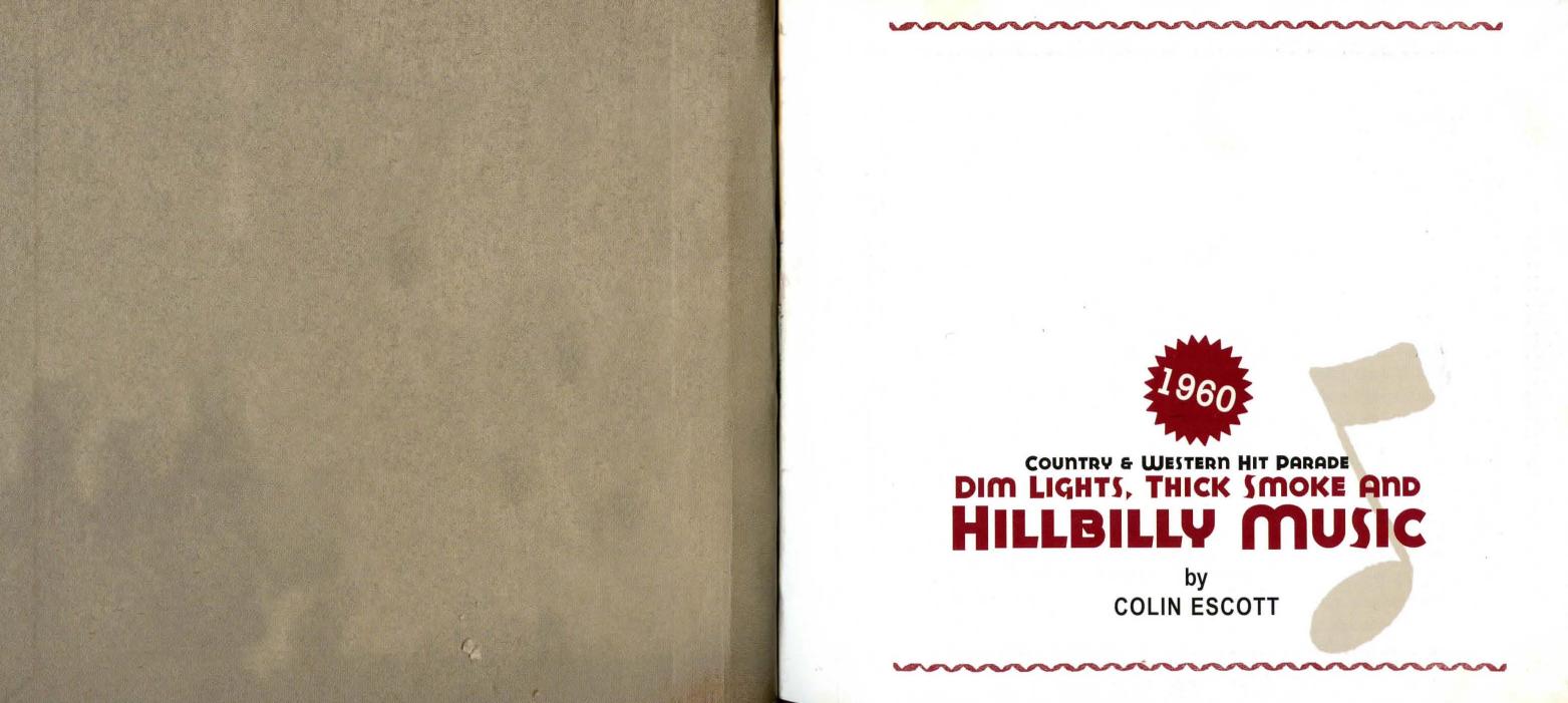 VA by Dim Lights Thick Smoke & Hillbilly Music 1960 booklet