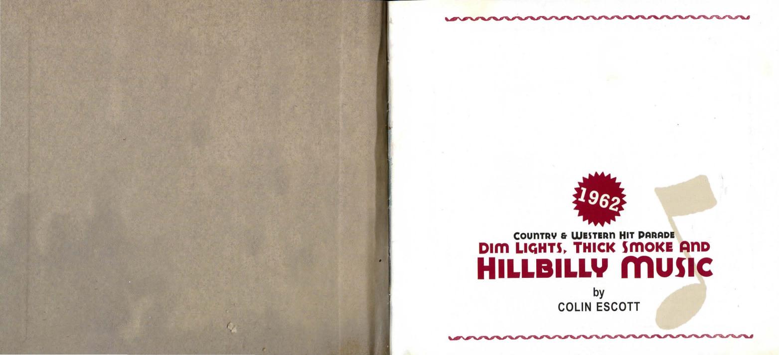 VA by Dim Lights Thick Smoke & Hillbilly Music 1962 booklet