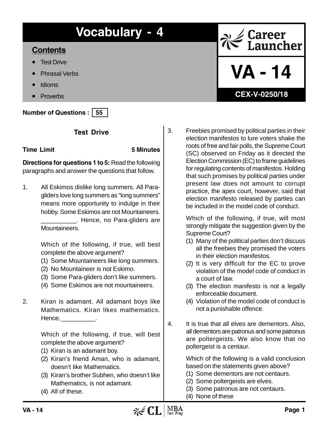 VA-14 Vocab 2 with Solutions by pdf