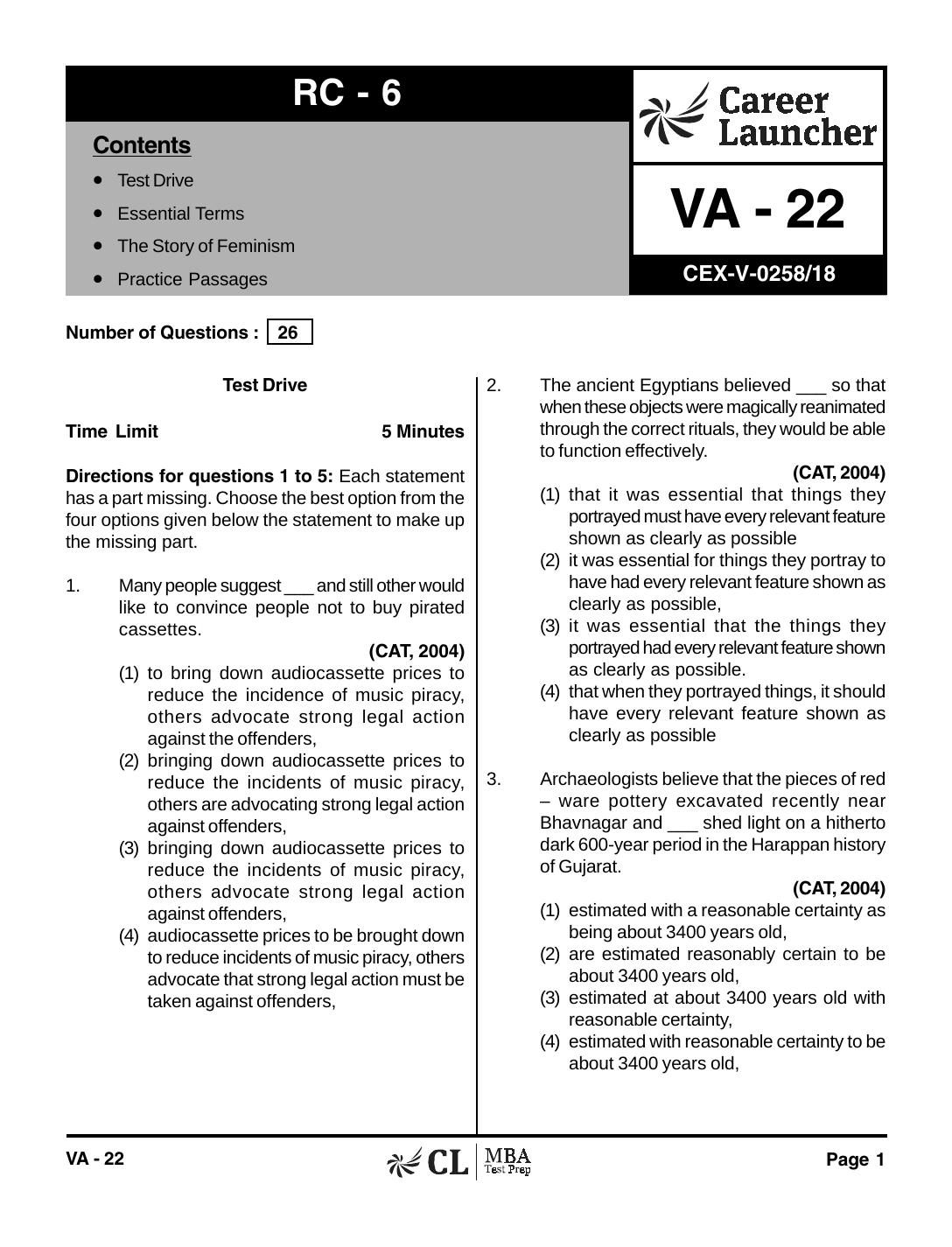 VA-22 RC 6 Political Theory with Solutions by pdf
