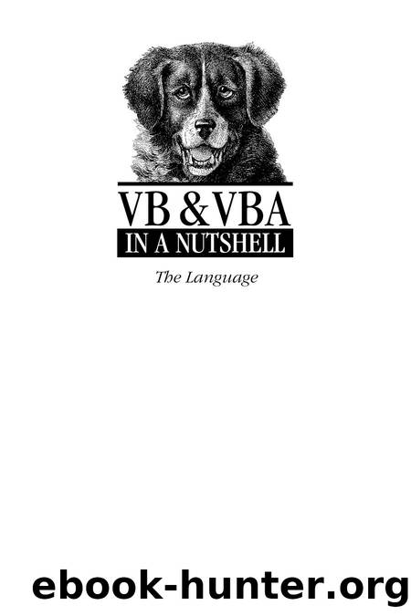 VB VBA in a Nutshell by Paul Lomax