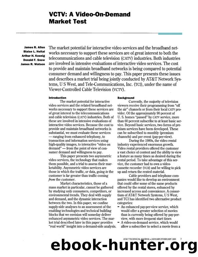 VCTV: A VideoOnDemand Market Test by Unknown