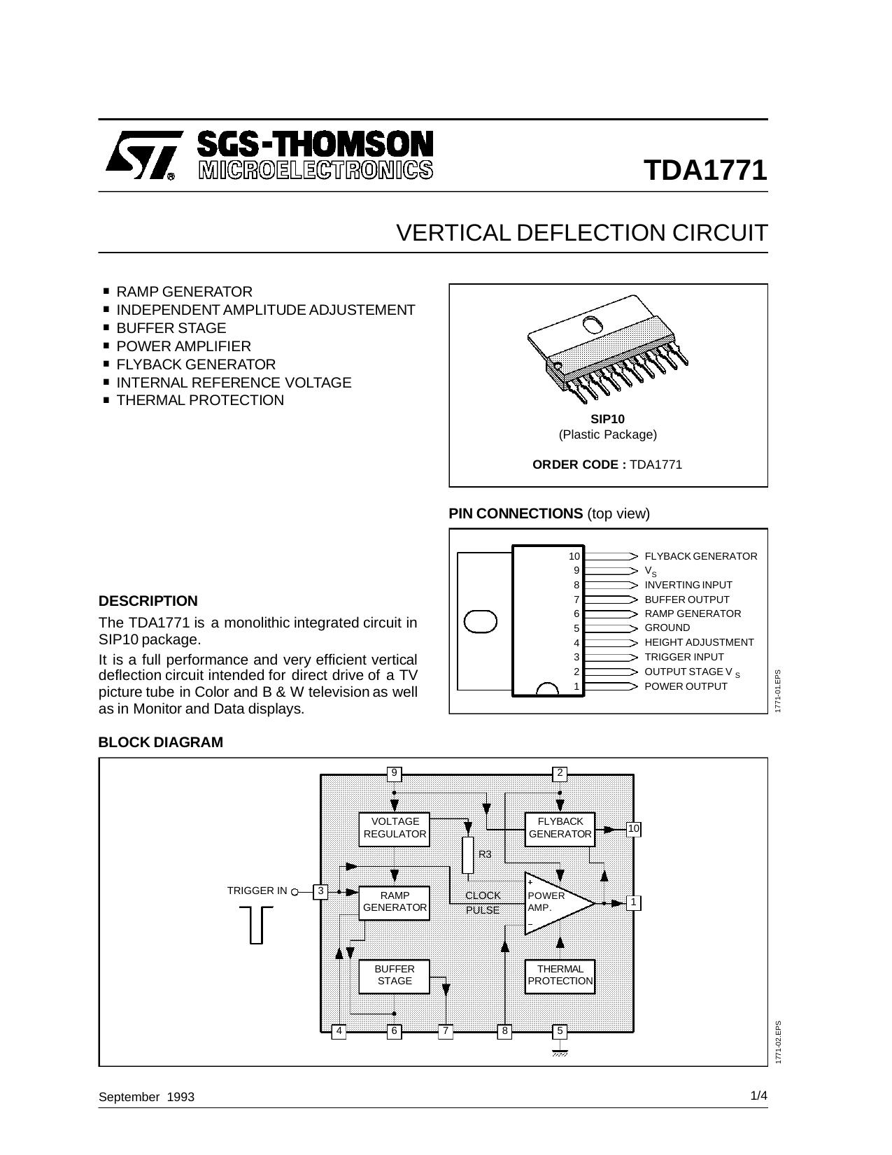 VERTICAL DEFLECTION CIRCUIT by SGS-THOMSON Microelectronics