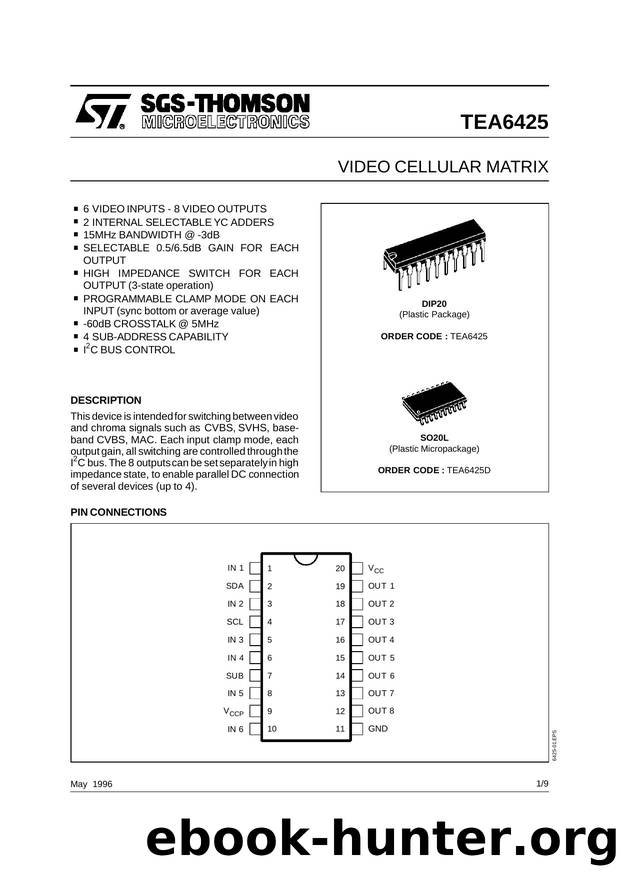 VIDEO CELLULAR MATRIX by SGS-THOMSON Microelectronics
