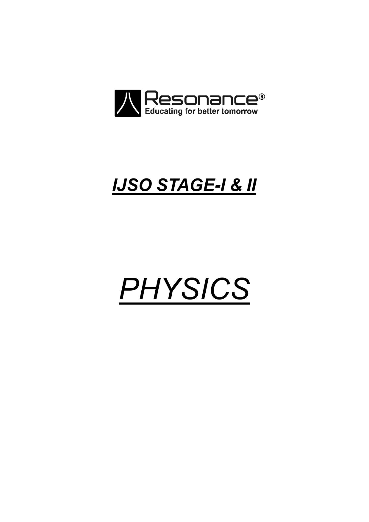 VISTAAR - IJSO Books by Resonance Physics by Resonance
