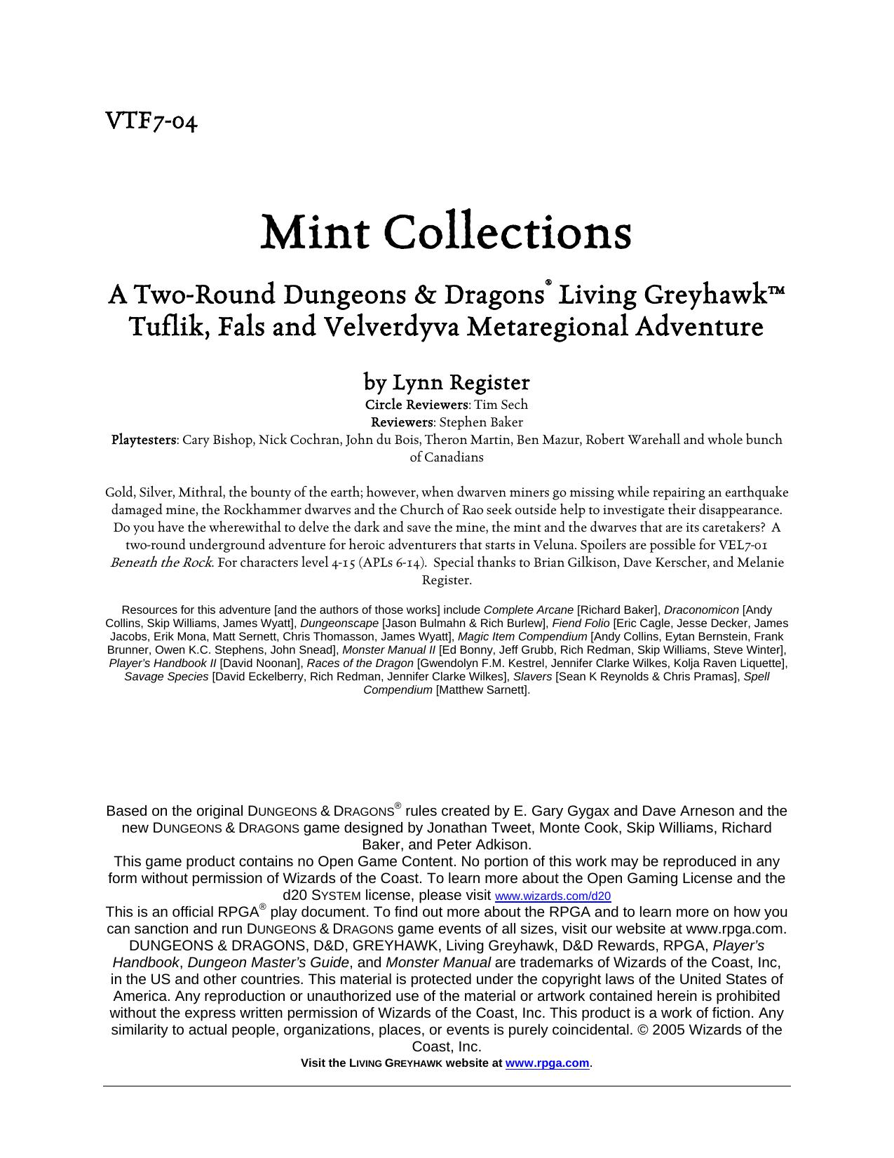 VTF7-04 Mint Collections by Lynn Register