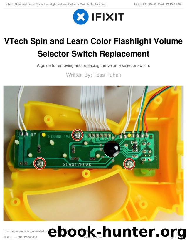 VTech Spin and Learn Color Flashlight Volume Selector Switch Replacement by Unknown