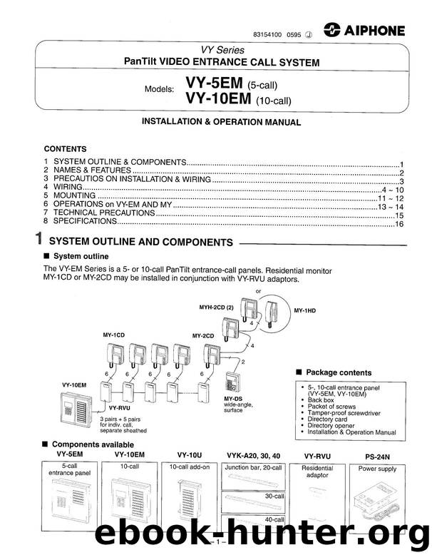 VY-EM Multi-Unit PanTilt Video Entry Security Instructions by Unknown