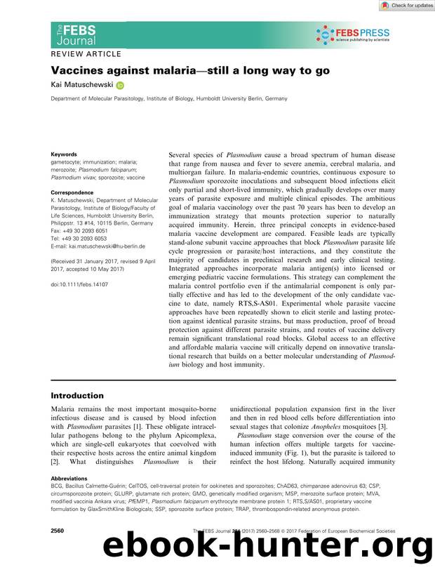 Vaccines against malariaâstill a long way to go by Unknown