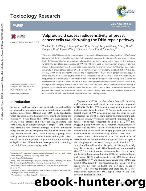 Valproic acid causes radiosensitivity of breast cancer cells via disrupting the DNA repair pathway by unknow