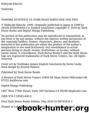 Vampire Hunter D Vol 14 - Hideyuki Kikuchi by Unknown Author