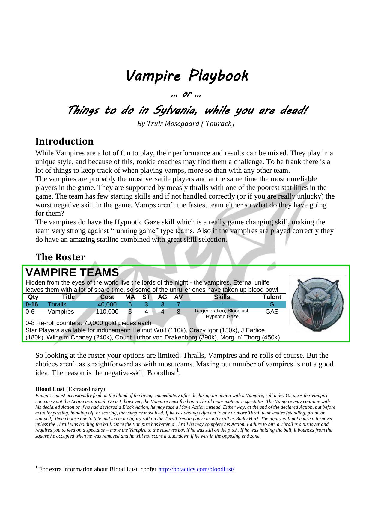 Vampires Playbook by Truls Mosegaard