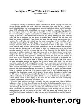 Vampires, Were-Wolves, Fox-Women, Etc. by Elliott O'Donnell http:www.horrormasters.com by Horrormasters.com