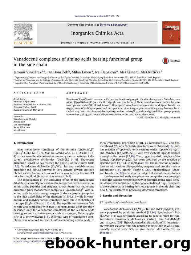 Vanadocene complexes of amino acids bearing functional group in the side chain by unknow