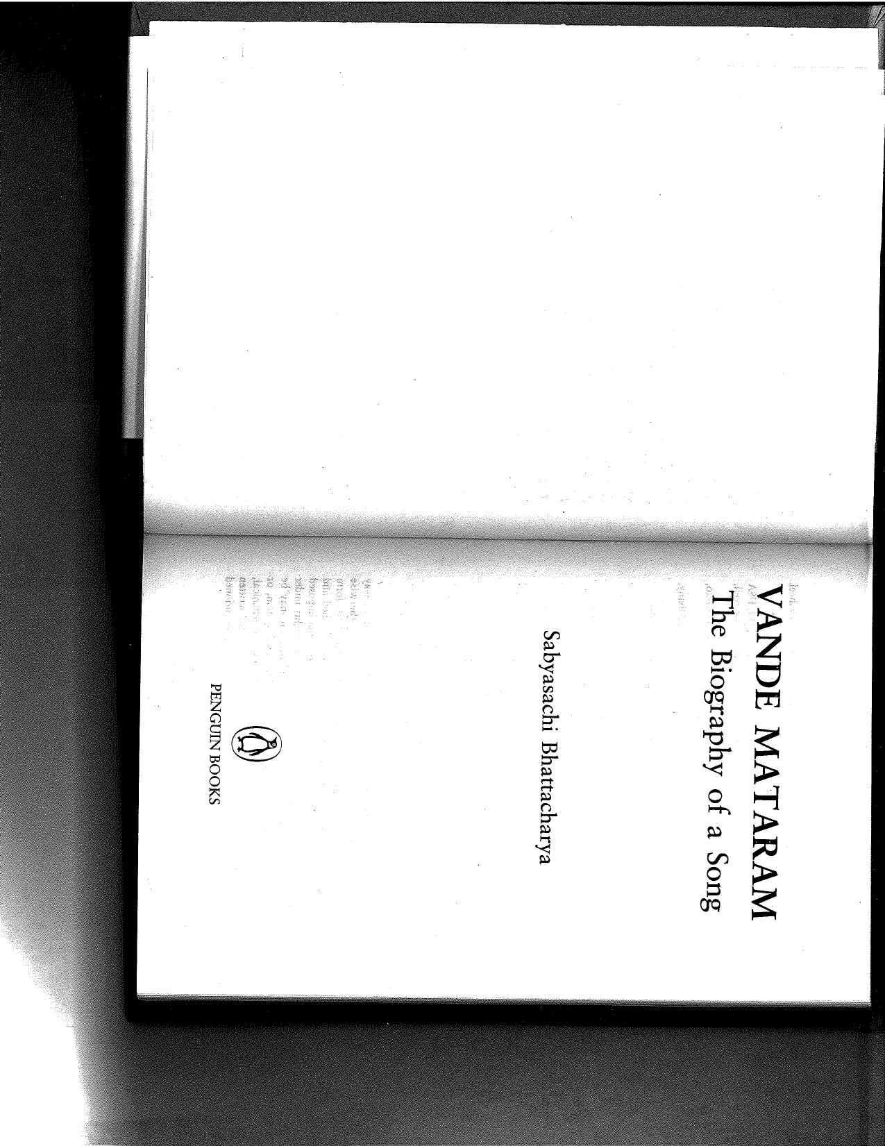 Vande Mataram, the Biography of a Song by Sabyasachi Bhattacharya