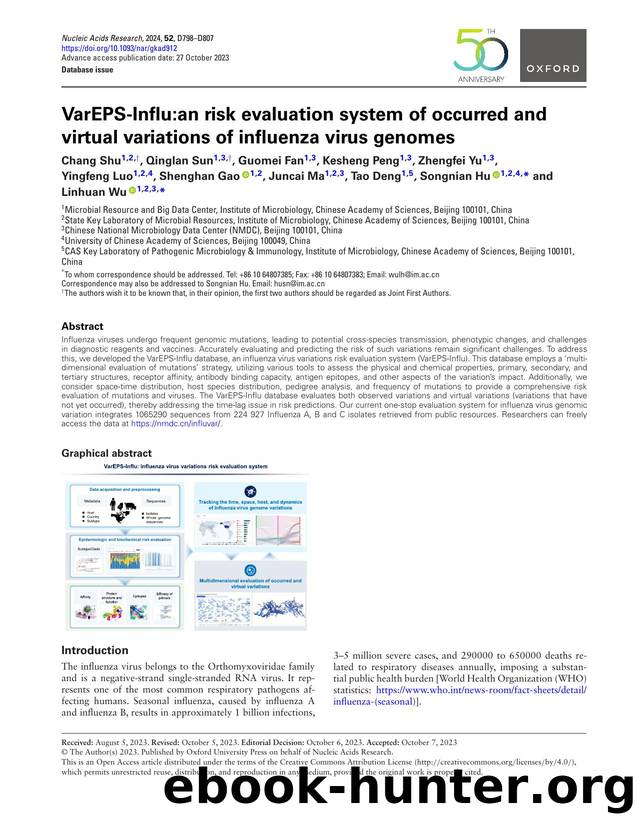 VarEPS-Influ:an risk evaluation system of occurred and virtual variations of influenza virus genomes by unknow