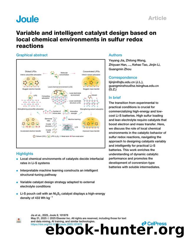 Variable and intelligent catalyst design based on local chemical environments in sulfur redox reactions by unknow