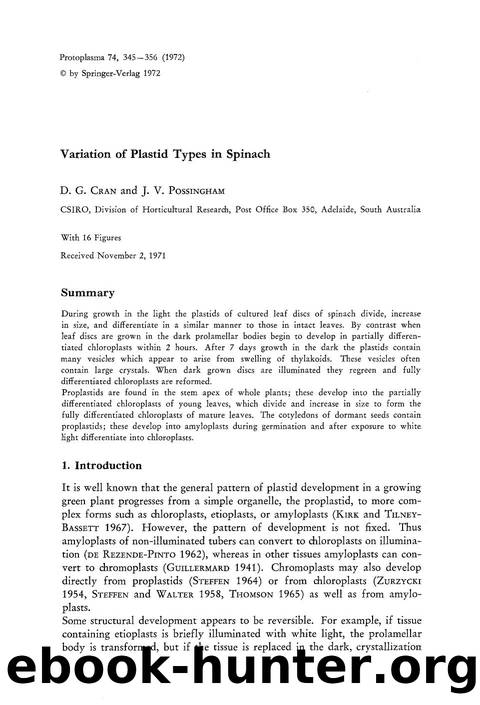 Variation of plastid types in spinach by Unknown