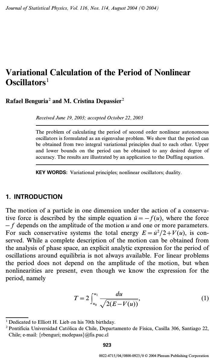 Variational Calculation of the Period of Nonlinear Oscillators by Unknown