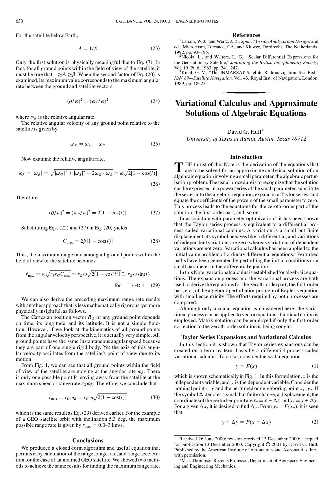 Variational Calculus and Approximate Solutions of Algebraic Equations by Unknown