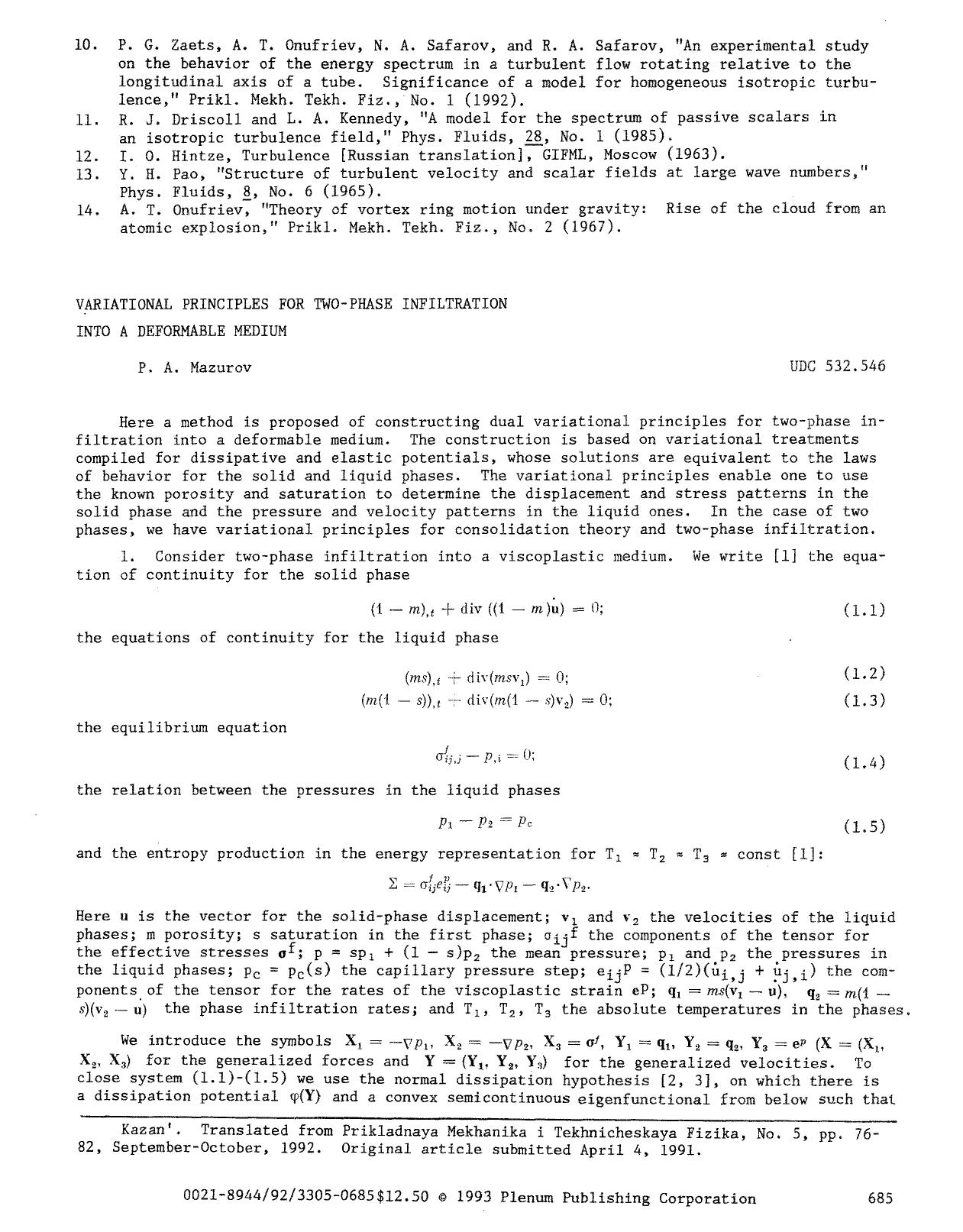 Variational principles for two-phase infiltration into a deformable medium by Unknown