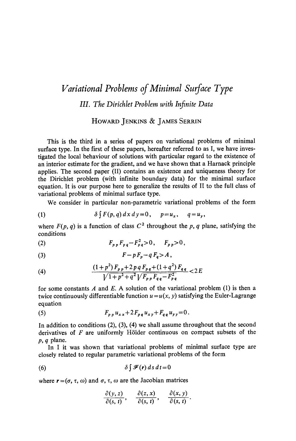 Variational problems of minimal surface type by Unknown