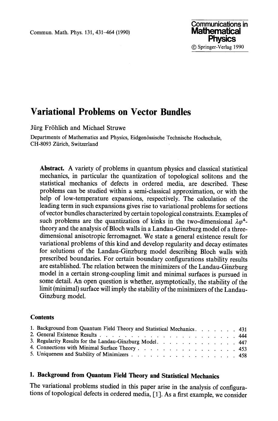 Variational problems on vector bundles by Unknown