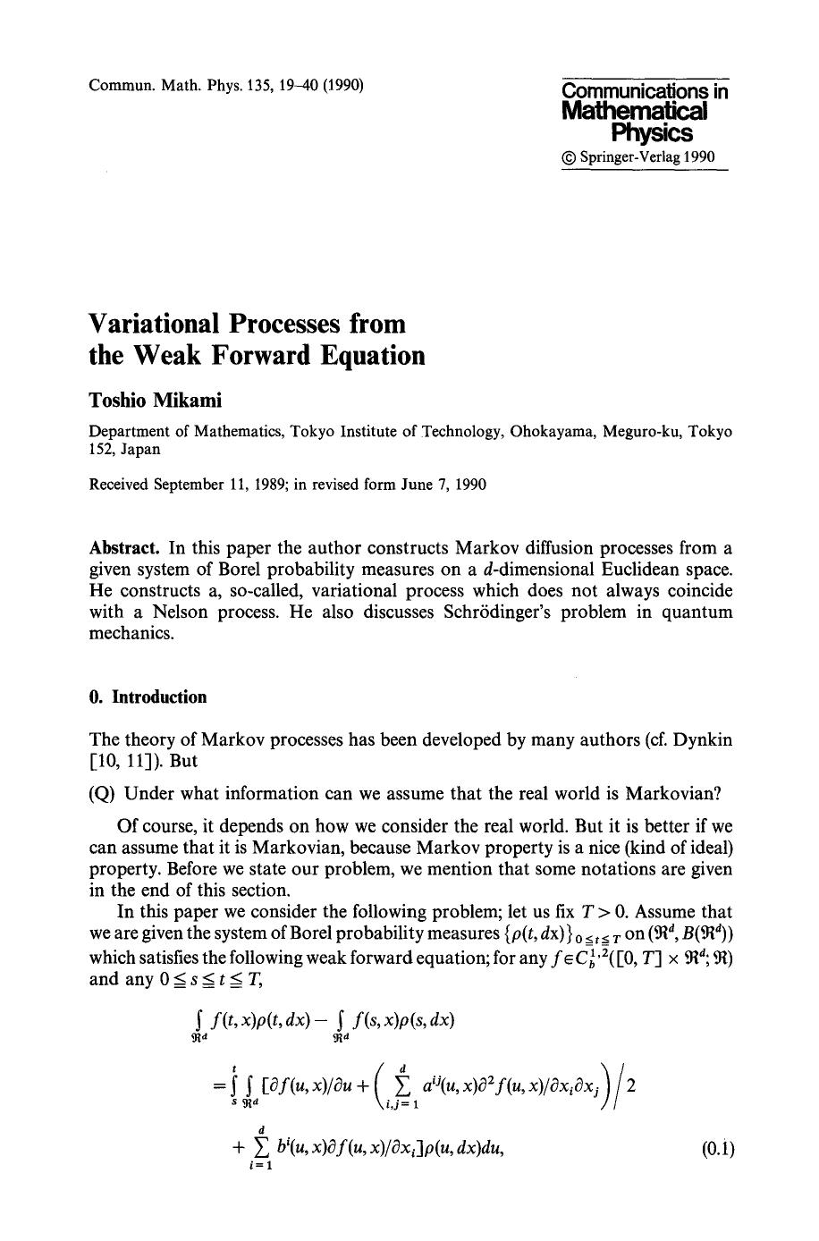 Variational processes from the weak forward equation by Unknown